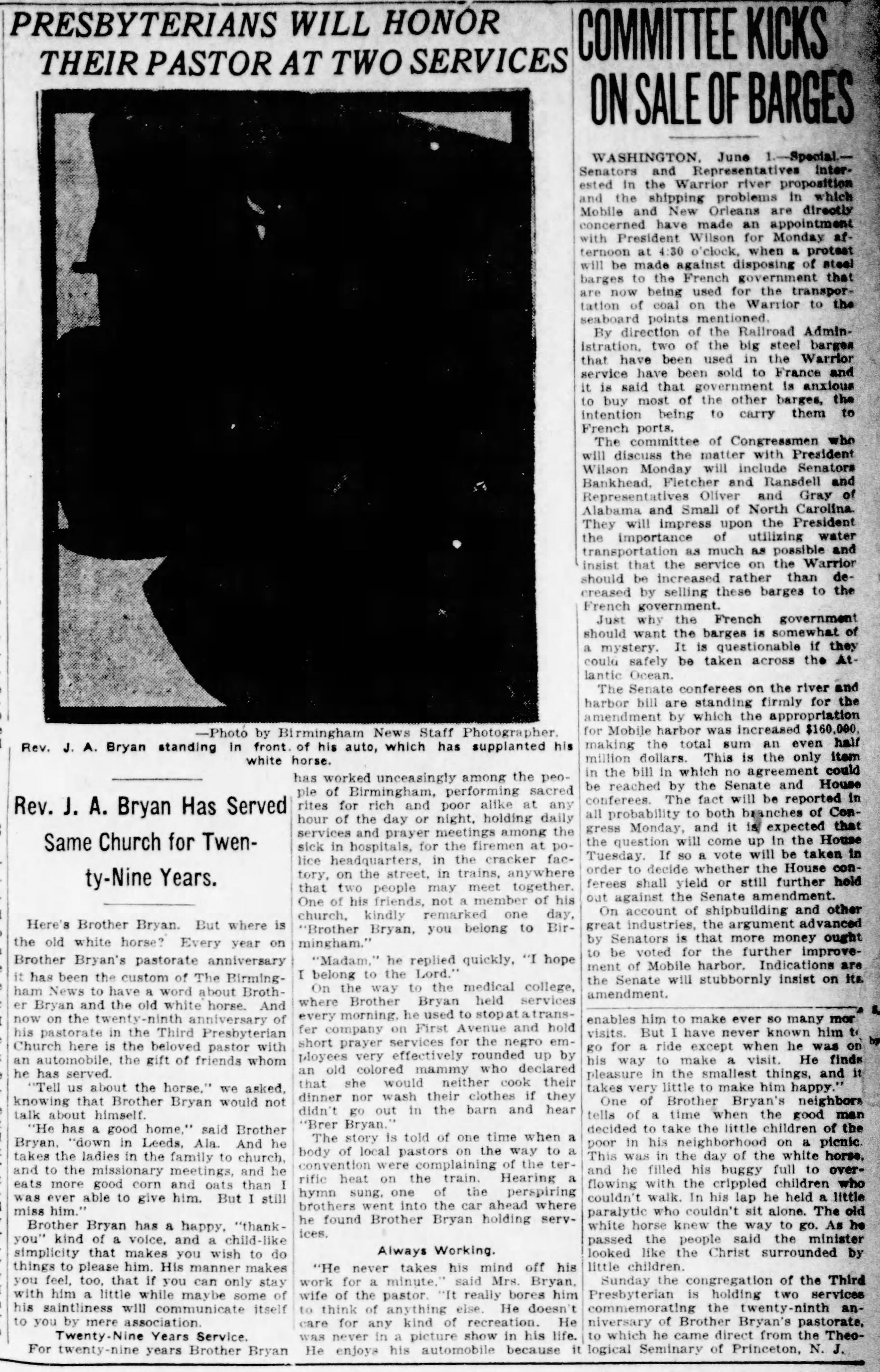 Presbyterians Will Honor Their Pastor At Two Services